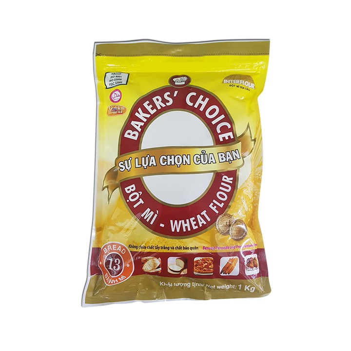 Bột mì cao cấp bakers' choice 13 (1kg) Không chứa chất tẩy trắng và chất bảo quản