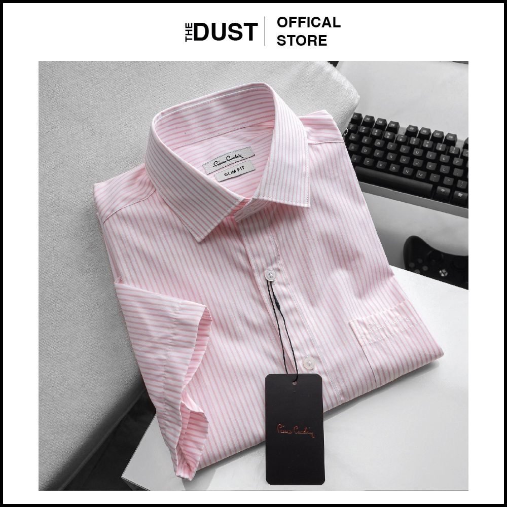 Áo sơ mi nam ngắn tay Piere Cadin NT - form slim fit chất vải cotton lụa cao cấp chống nhăn