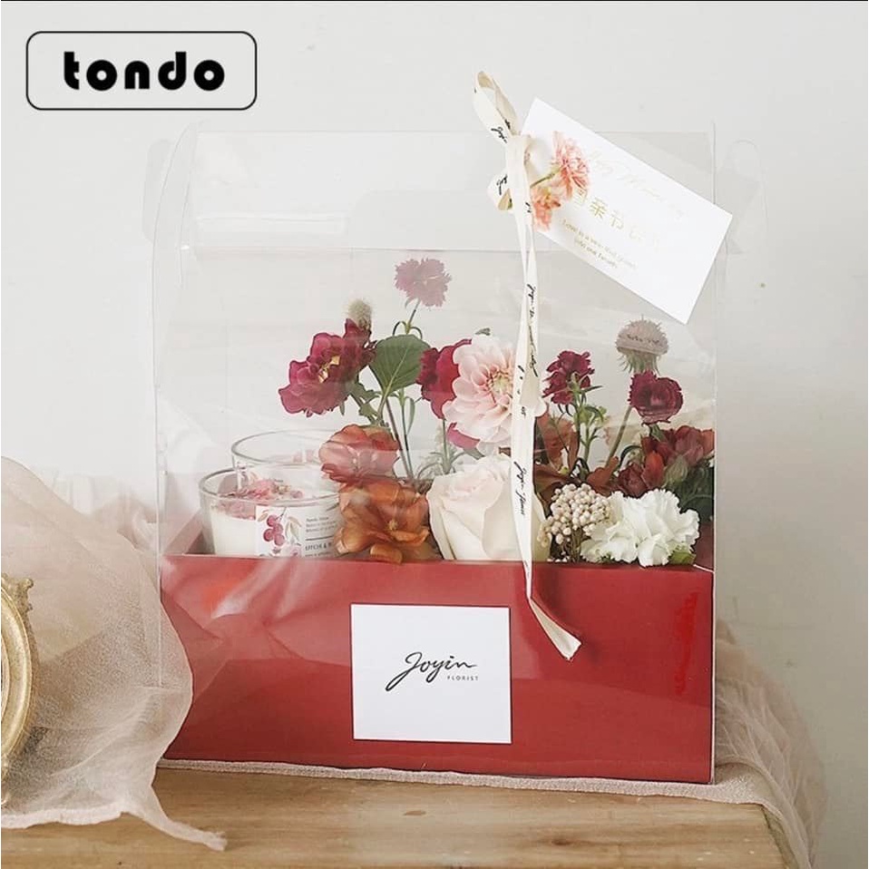 HỘP NHỰA TRONG SUỐT 2 NGĂN ĐỰNG BÁNH VÀ HOA