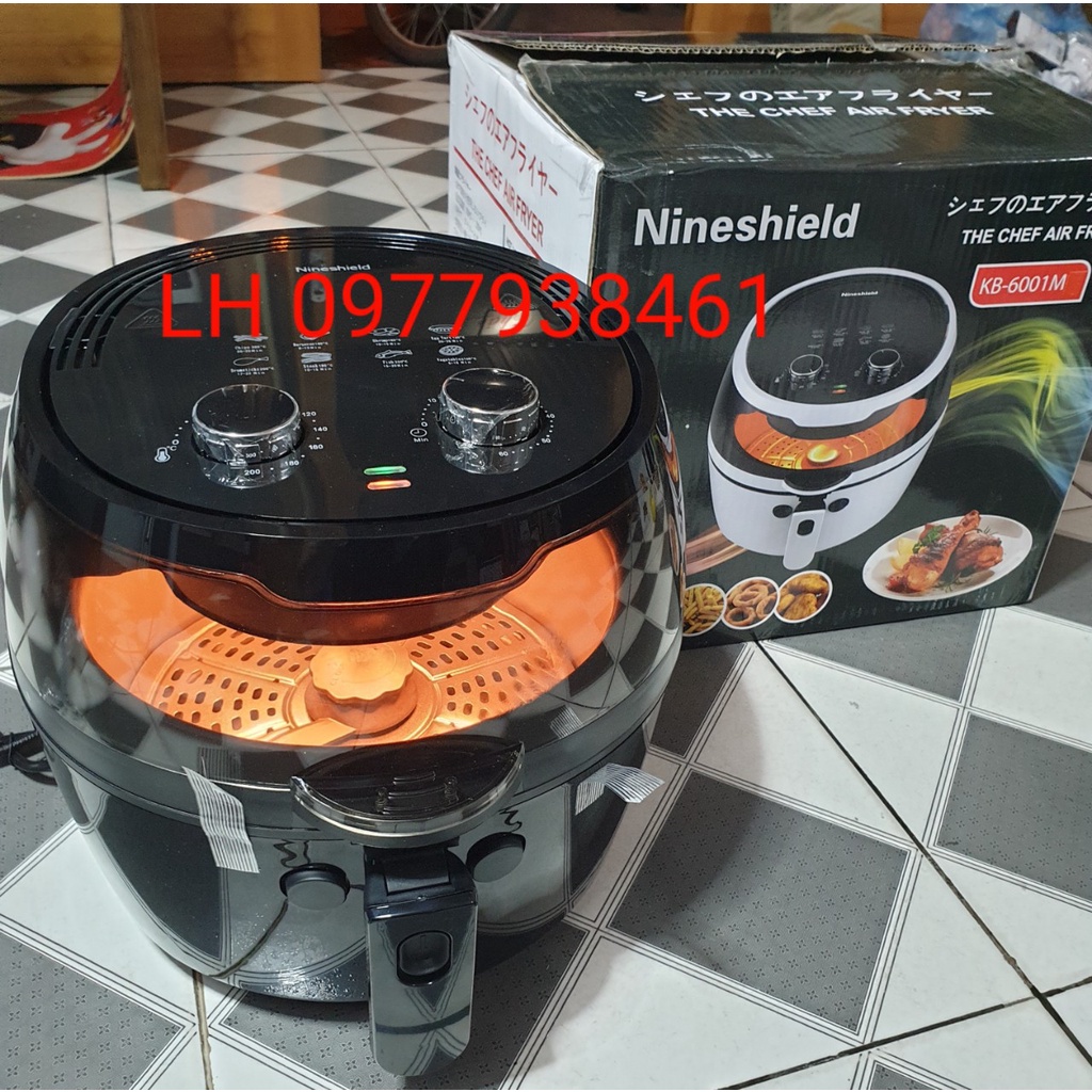 [Mã ELHADEV giảm 4% đơn 300K] Nồi chiên không dầu 8L Nineshield dung tích lớn chiên nướng đa năng tiện lợi