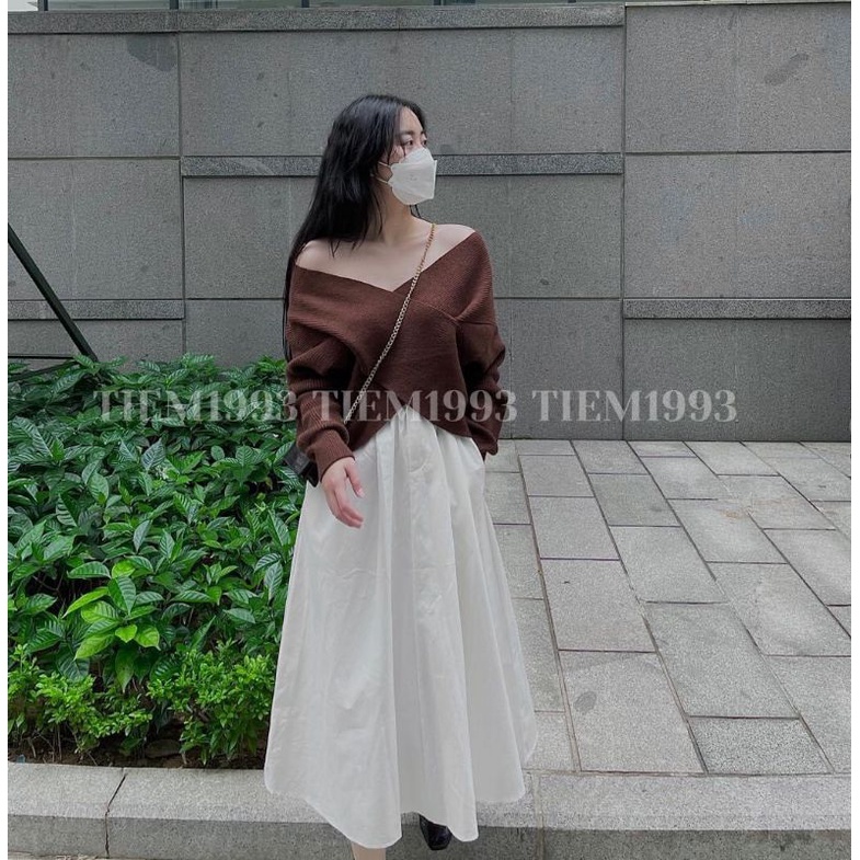 Áo len cổ chéo hàng QCL1