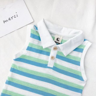 Bộ thun cotton sọc bé trai