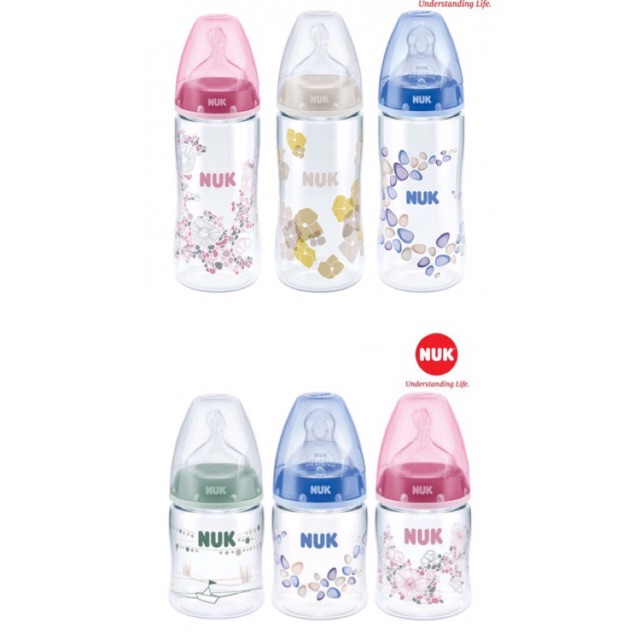 BÌNH SỮA NUK PREMIUM CHOICE NHỰA PA 150ml - 300ml Núm Ti Silicone