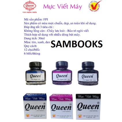 Mực bút máy Queen 30ml