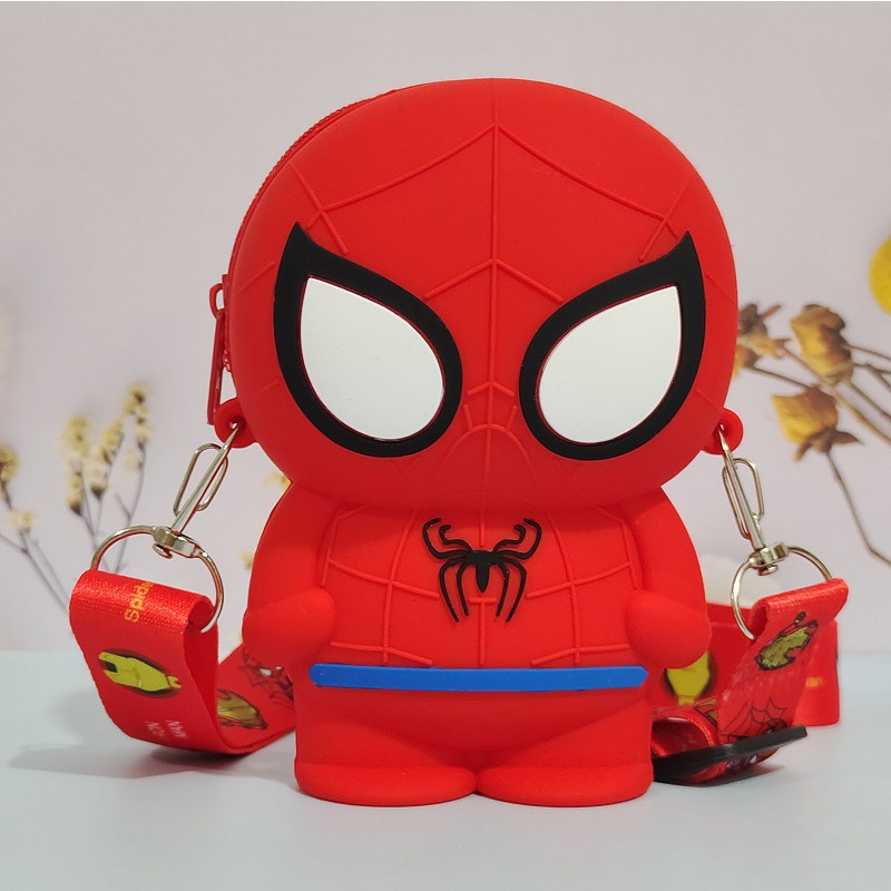 Ví Đựng Tiền Xu Bằng Silicon Họa Tiết Spiderman Iron man Kỳ Lân Dễ Thương