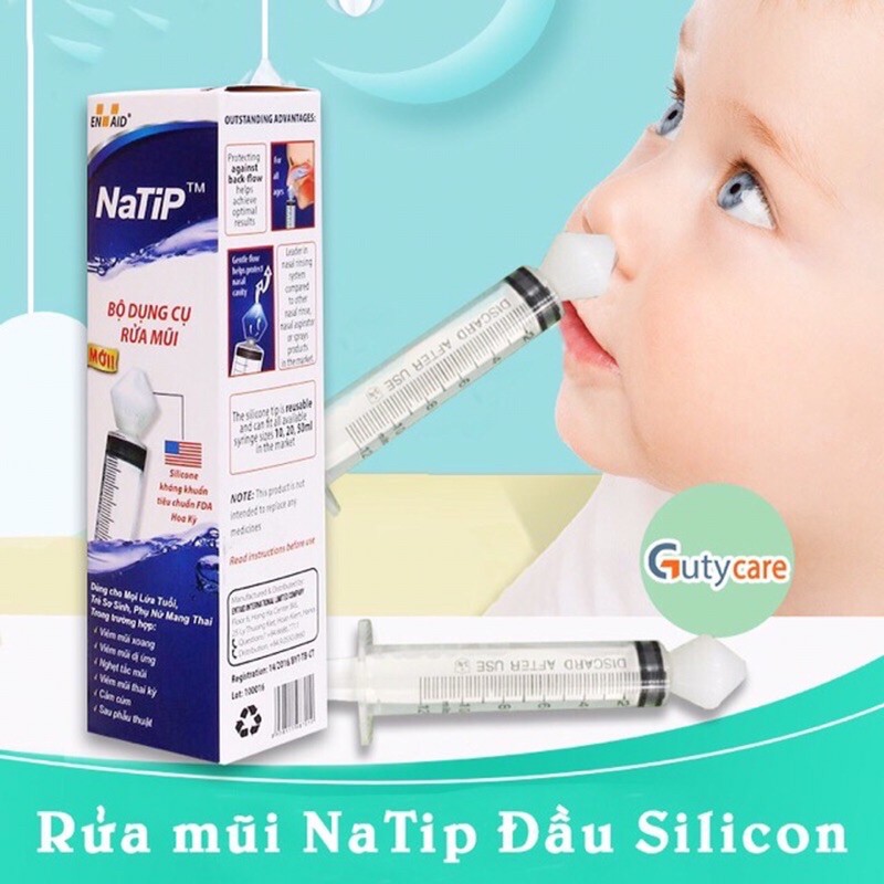 Bộ Dụng Cụ Rửa Mũi NATIP - Xi Lanh 20ml (Rời không vỏ hộp)