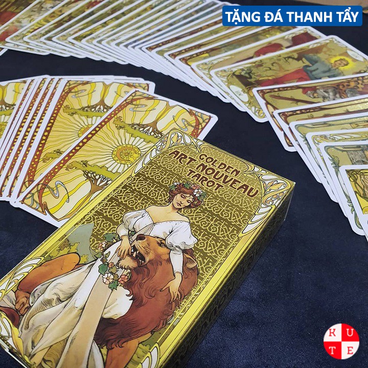 Bài Tarot Golden Art Noveau Tarot 78 Lá Bài Tặng File Tiếng Anh Và Đá Thanh Tẩy C68