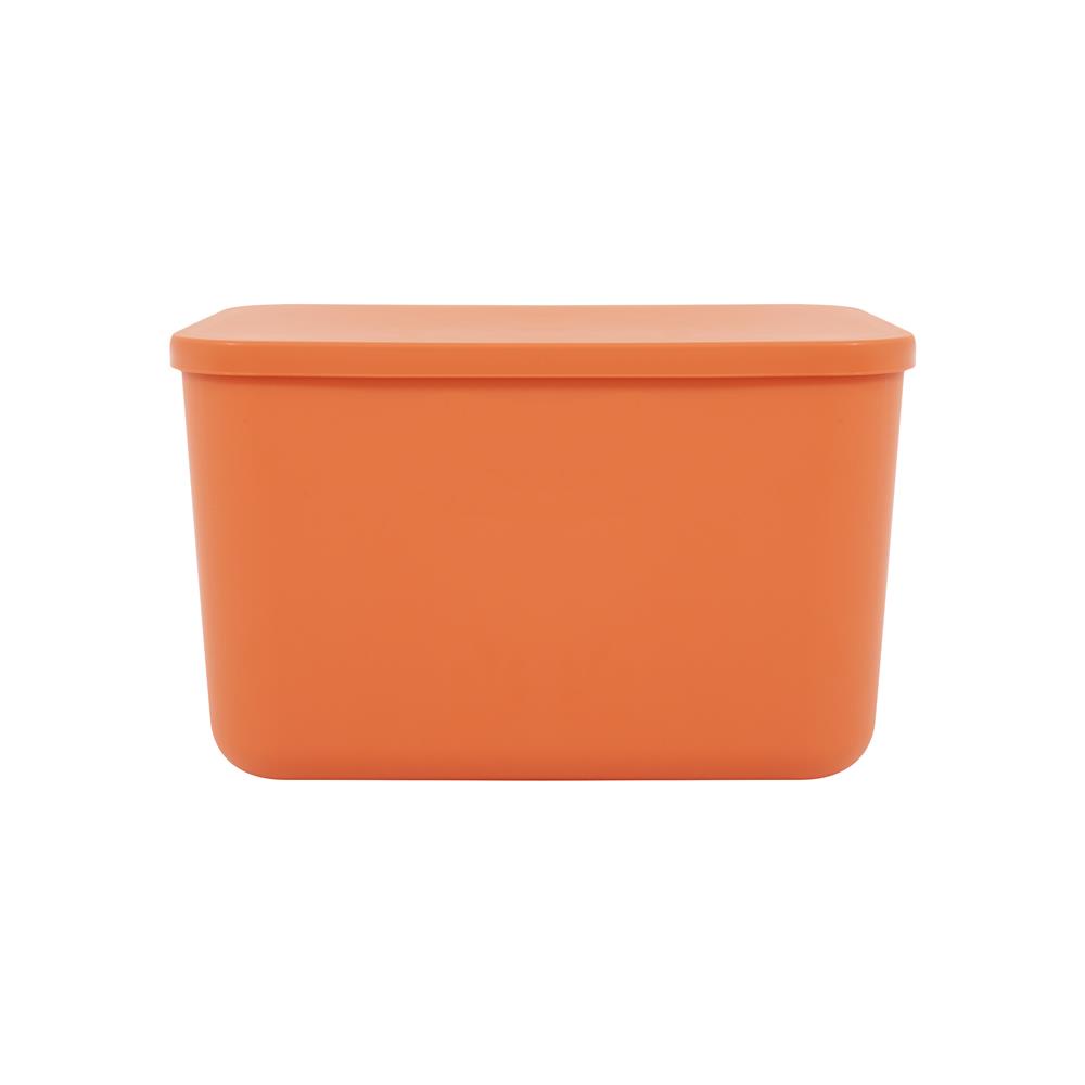 HomeBase STACKO Thùng nhựa có nắp size S R16xS26xC18cm màu cam