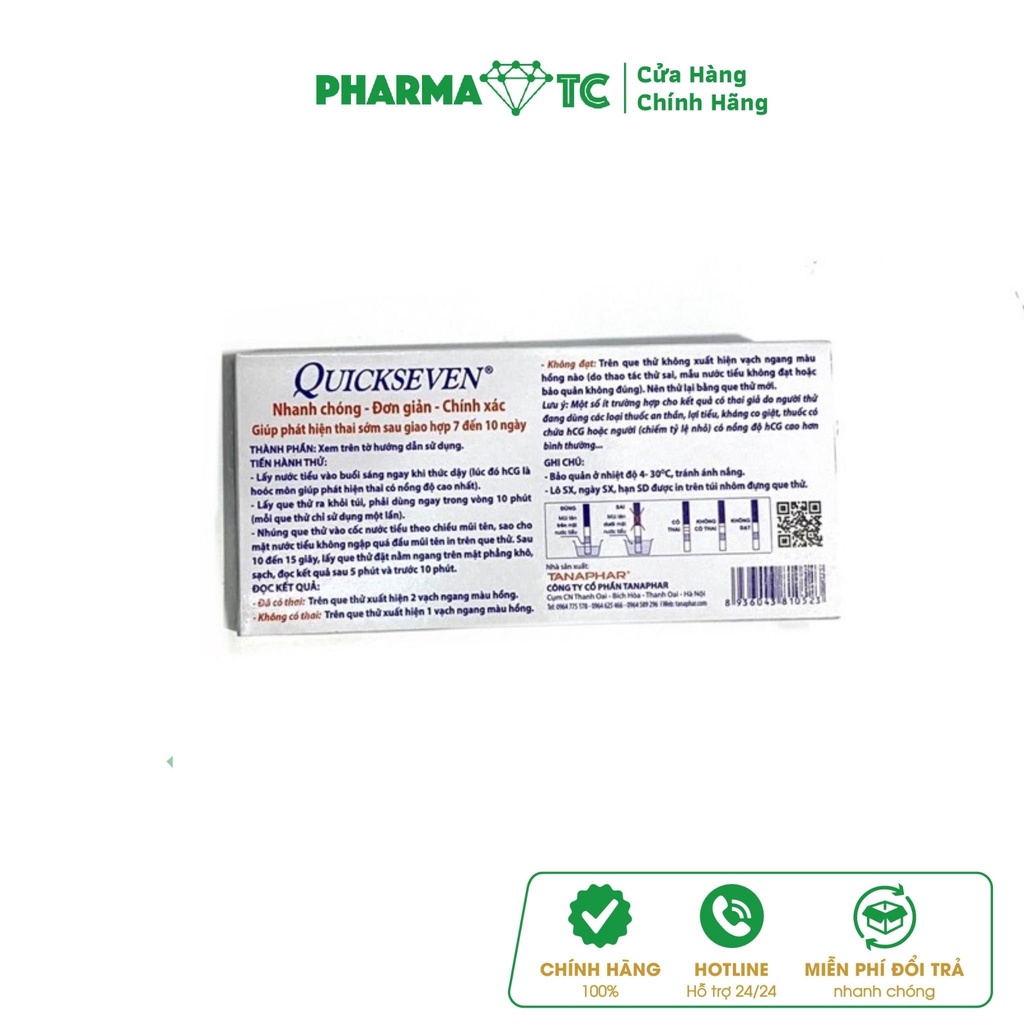 Que thử thai Quickseven 2 vạch chính xác - test thử thai hai vạch sớm nhanh hiệu quả tức thì -  PharmaOTC