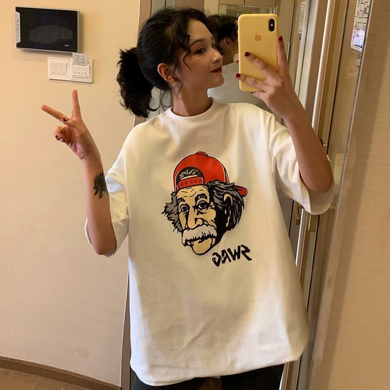 Áo Thun Tay Lỡ 100% Cotton Form Rộng Unisex Ulzzang Nhà Bác Học