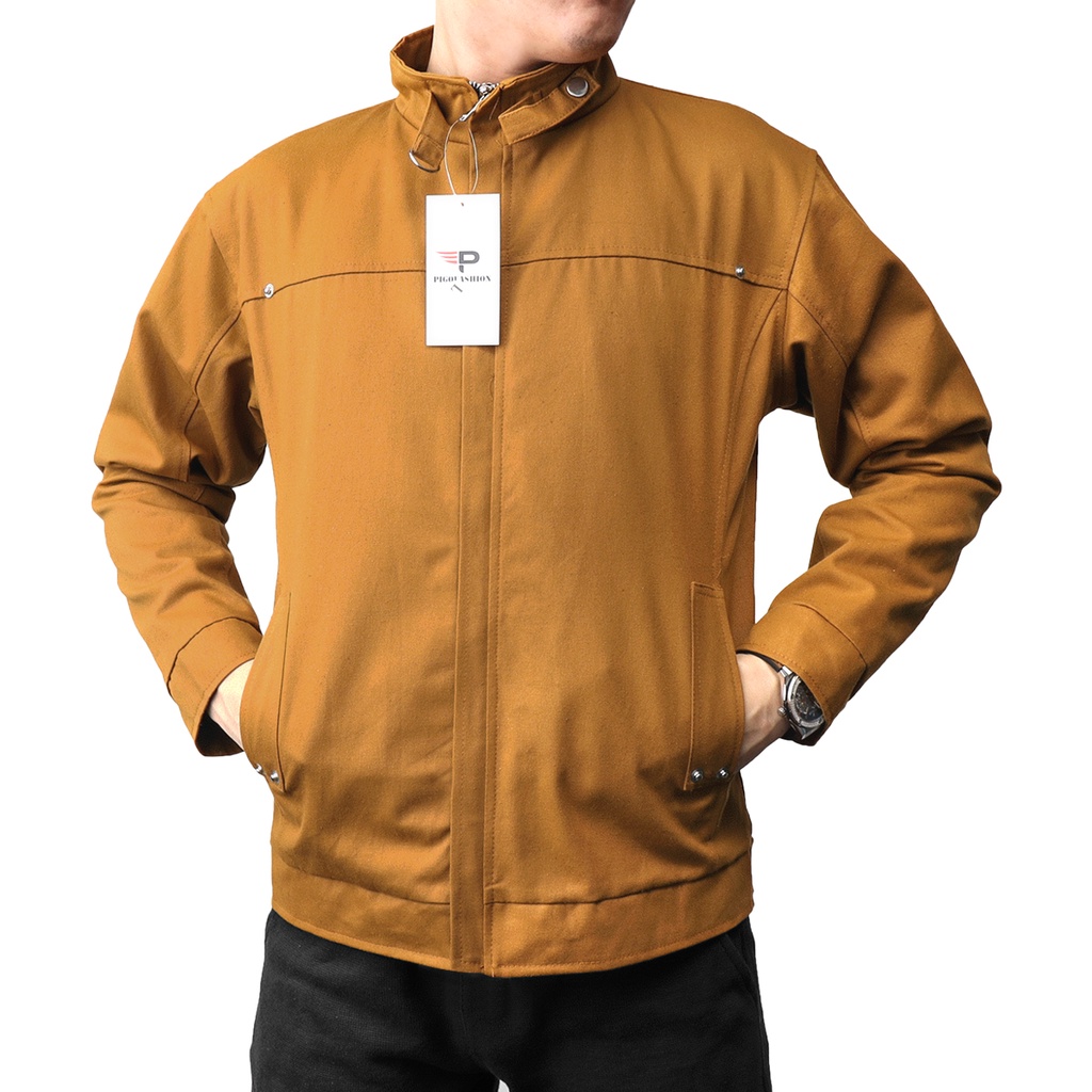 Áo khoác kaki nam cổ đứng cao cấp SPMAV17 túi trong rộng rãi, tay cúc bóp - PigoFashion