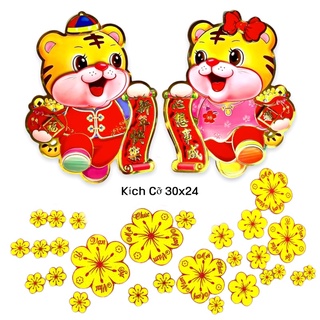 Set hổ và hoa mai như ảnh trang trí tết