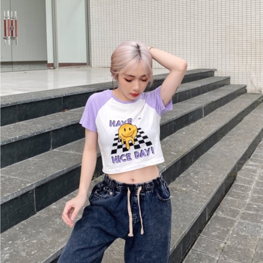 Áo Thun BOO Croptop Dáng Basic 100%Cotton In Hình Cá Tính Trend Phong Cách Dành Cho Gen Z