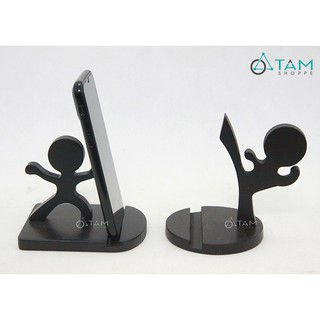 [GỖ CAO CẤP] Giá đỡ điện thoại bằng gỗ hình võ sĩ đạo màu đen