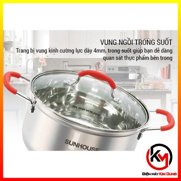 Bộ nồi inox 5 đáy SUNHOUSE SHG2503MSD Hàng chính hãng