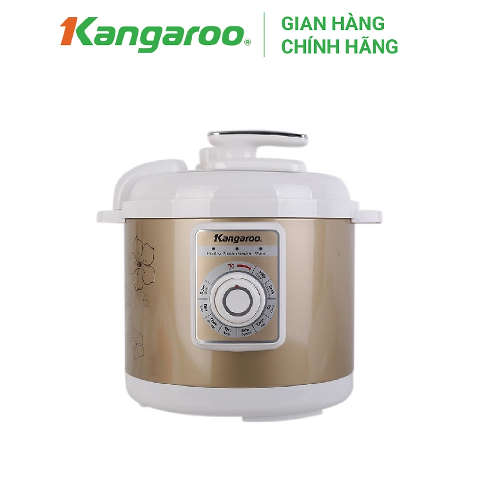 [Mã ELHADEV giảm 4% đơn 300K] Nồi áp suất 6 lít Kangaroo KG1370P ( loại cơ - màu vàng)