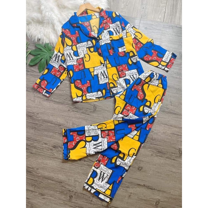 Set bộ pyjama pijama pizama lụa mềm