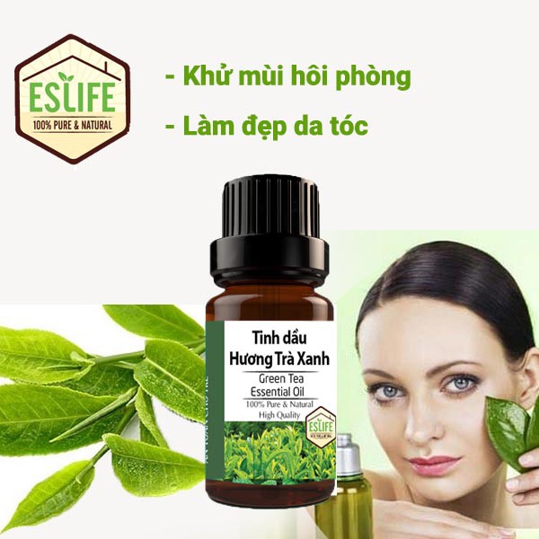 Tinh Dầu Trà Xanh tự nhiên nguyên chất 100% Green Tea Essential Oil | Chống lão hóa da, đẹp da tóc xông đốt 10ml 30ml 50