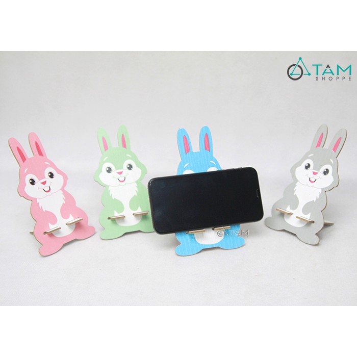 Giá đỡ điện thoại để bàn bằng gỗ con thỏ hoạt hình số 11 TTTM