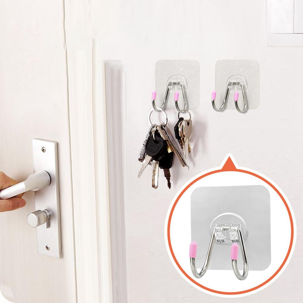 Set 5 / 10 Móc Treo Đồ Dán Tường Tự Dính Chống Thấm Nước Tiện Lợi