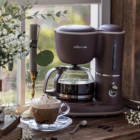 Máy pha cà phê, trà mini tự động BEAR KFJ-A06K1/A06Q1, công suất 550W, dùng pha cafe/coffee Espresso, BH 18tháng