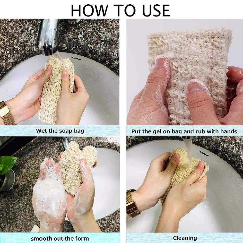1 Túi Lưới Đựng Xà Phòng Chất Liệu Sợi Tự Nhiên Thân Thiện Với Môi Trường