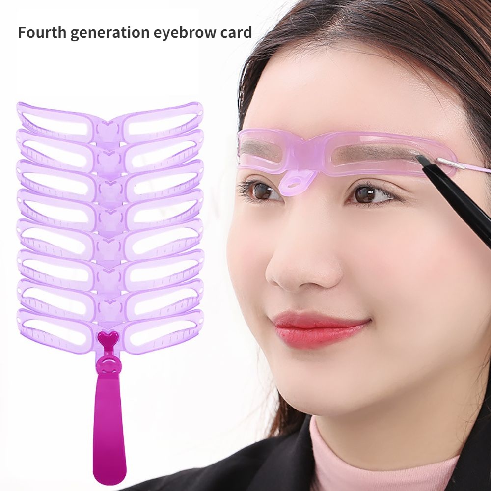 Bộ 8 Khuôn In Vẽ Lông Mày Có Thể Tái Sử Dụng