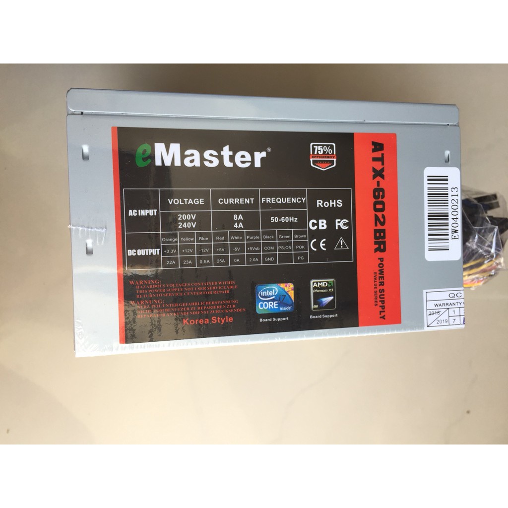 NGUỒN EMASTER 600w ATX 602. VI TÍNH QUỐC DUY