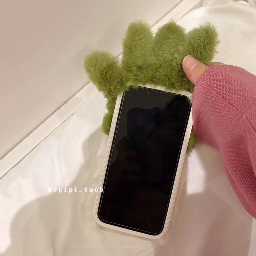 Ốp Điện Thoại Lông Nhung Mềm Hình Biểu Cảm Cho iPhone 14 11 12  13 Pro Max 6 7 8 Plus XR XS Max
