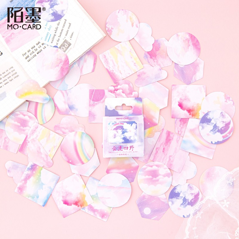 Hộp 46 Sticker Dán Hình Màu Hồng Gradient Box Sticker ST433