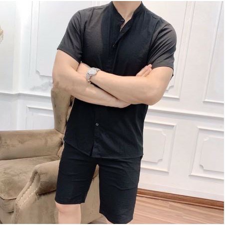 Bộ Đũi Linen Cộc Tay, Bộ Quần Áo Mặc Hè Cổ Tàu Chất Đẹp | BigBuy360 - bigbuy360.vn