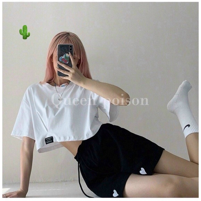 Quần đùi thun thêu tim, quần shorts thun - Z8P