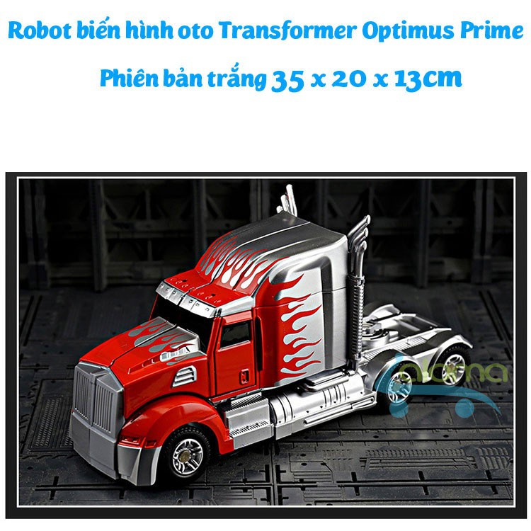 Robot biến hình ôtô Transformer cao 35cm mẫu Optimus Prime trắng 6699-6D
