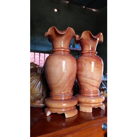 Cặp lục bình gỗ tràm cao 30cm X 12cm