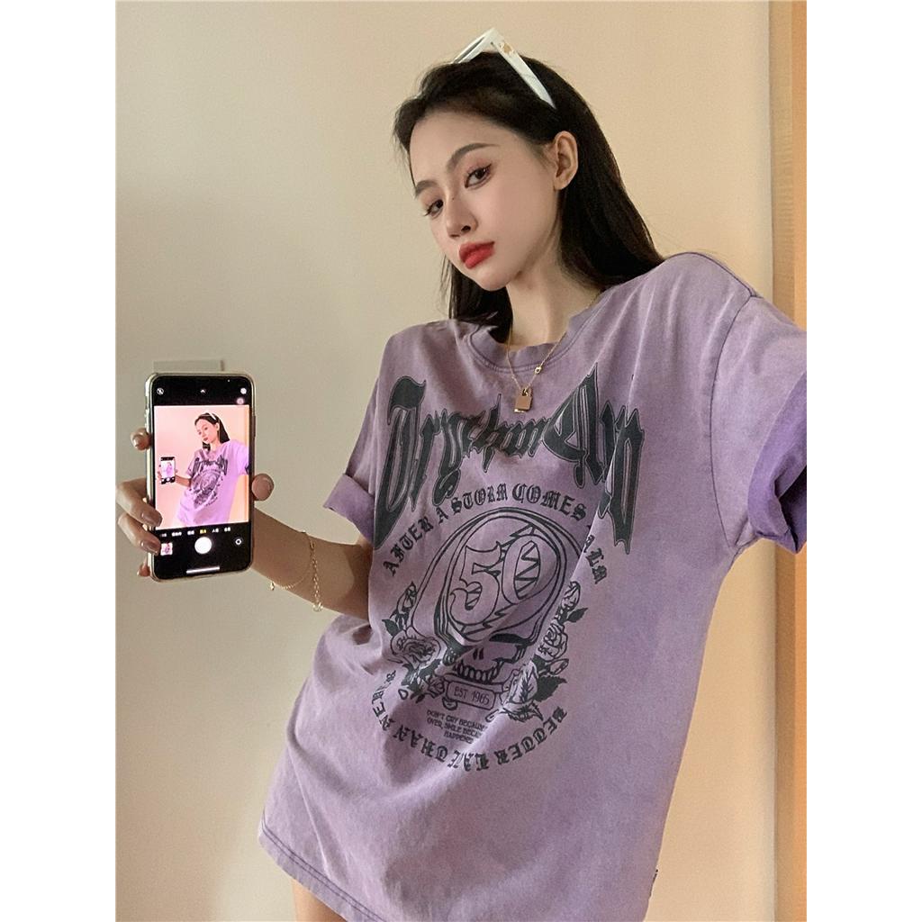 Áo Thun Ngắn Tay Phong Cách vintage Thời Trang Mùa Hè