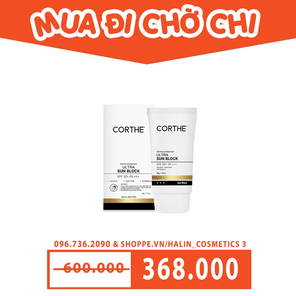 Kem Chống Nắng Vật Lý Corthe Dermo Protection ULTra Sun BLock SPF50+ PA+++💖FREESHIP💖Kem Chống Nắng Vật Lý HALIN545246