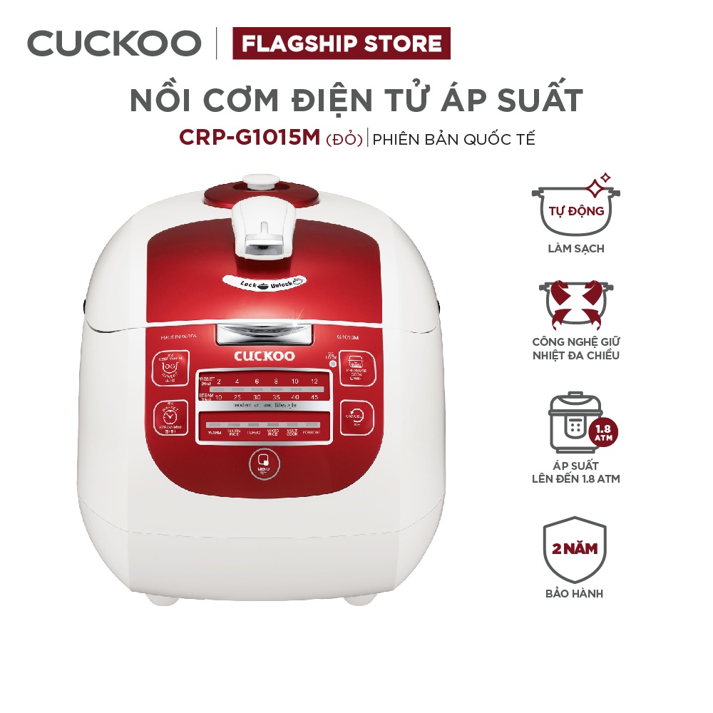 Nồi cơm áp suất điện tử CUCKOO 1.8L CRP-G1015M - HÀNG CHÍNH HÃNG - sản xuất tại Hàn Quốc