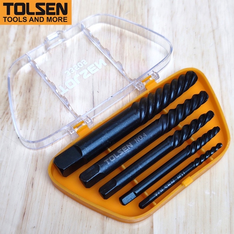 Bộ 5 mũi ren tháo bu lông, ốc vít gãy TOLSEN 33505