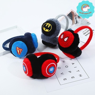 Chụp tai giữ ấm mùa đông cho bé trai, bịt tai trẻ em siêu nhân người nhện batman caption chất liệu cao cấp Quyet Kids