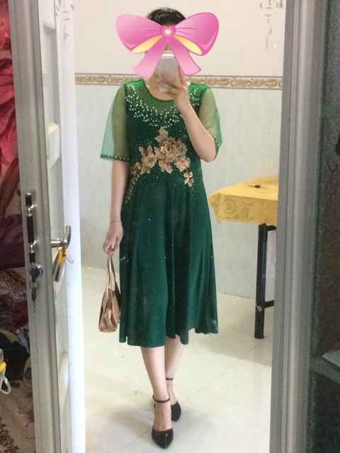 Đầm dạ hội trung niên form lửng BN12