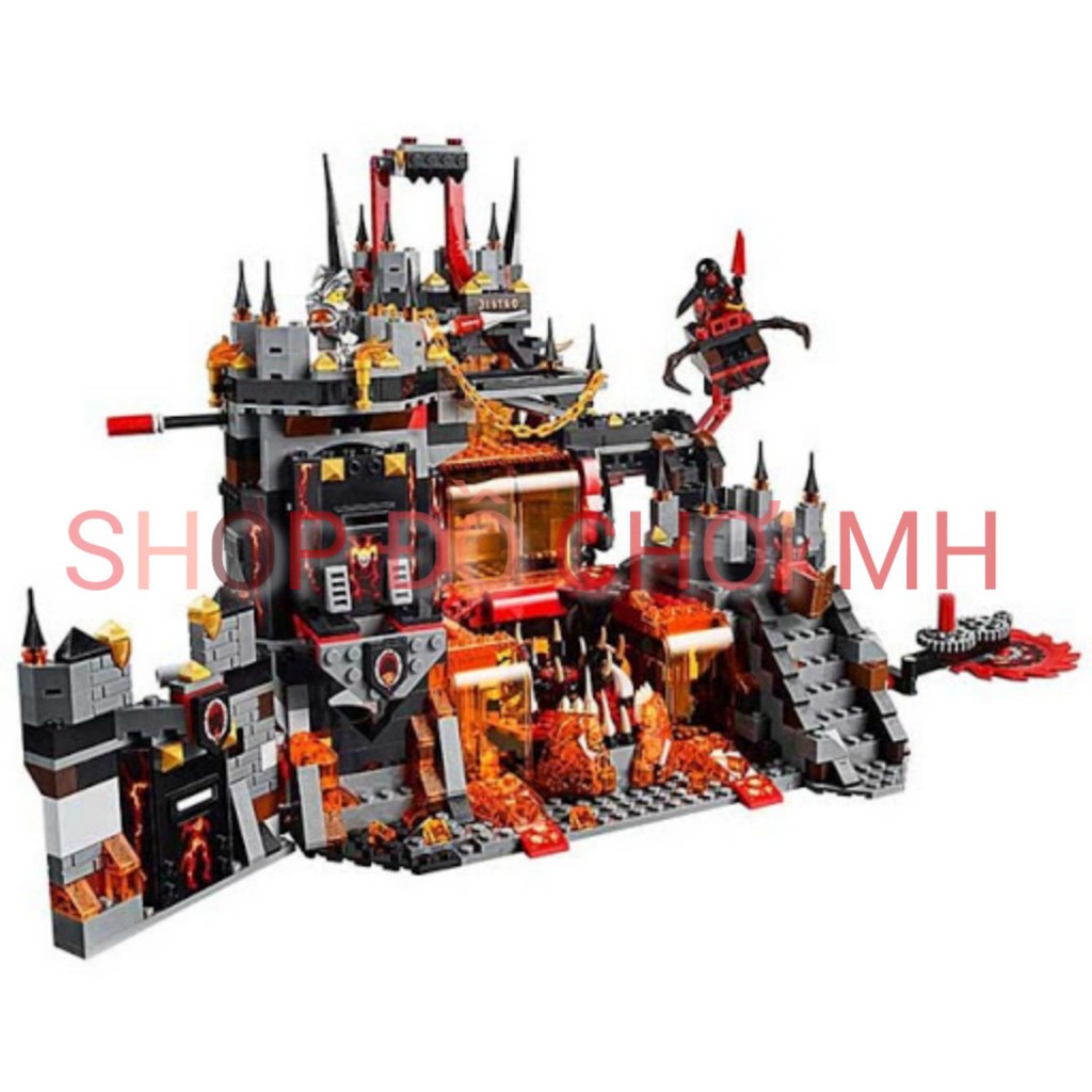 đồ chơi lego xếp hình lắp ráp Bela Nexo Knights 10521-Pháo Đài Hang Ổ Nham Thạch JESTRO