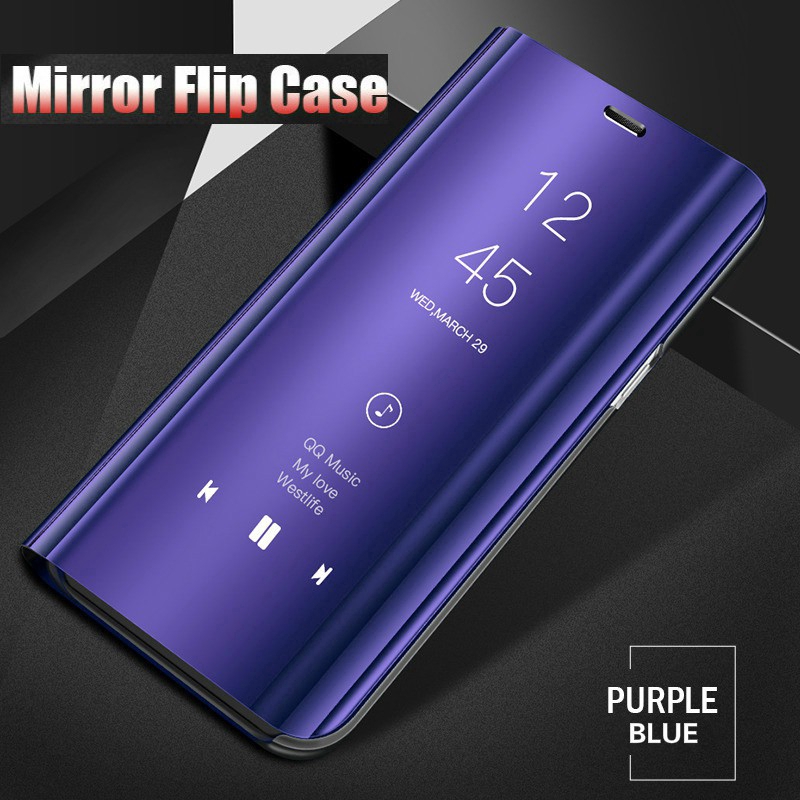 Xiaomi Redmi 5 Plus Go Note 4 4x 3 Case Clear View Electroplate Mirror Flip Stand Cover