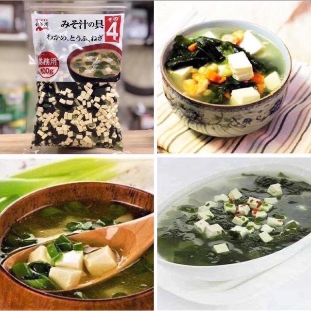 Canh Miso rong biển đậu hũ khô nấu soup nấu canh Nhật Bản cho bé ăn dặm.