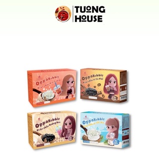 Trân Châu Oppa Bubble Ăn Liền Hộp 350g Topping Giòn Dai Nguyên Liệu Trà