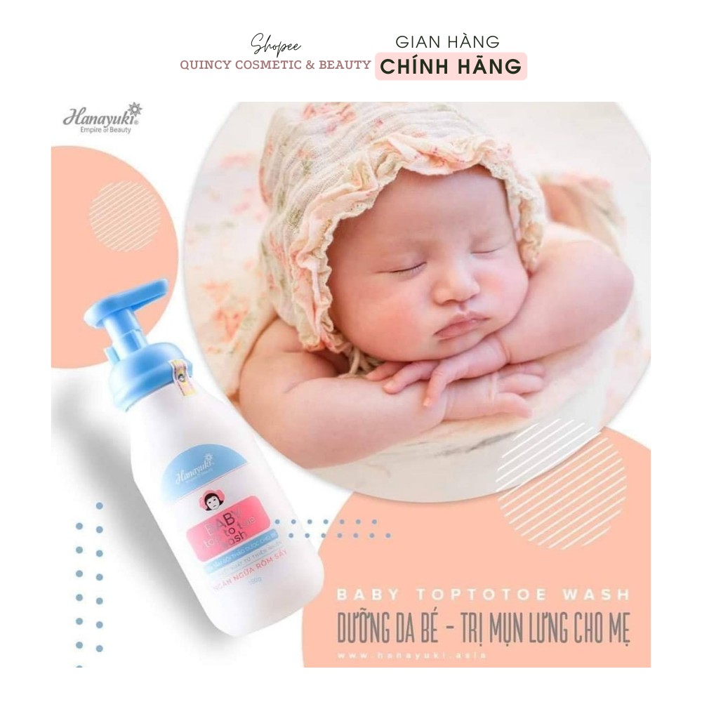 Sữa Tắm Gội Thảo Dược Cho Bé Hanayuki Baby Top To Toe Wash Ngăn Ngừa Rôm Sẩy, Hết Hăm Tã, Dưỡng Da Và Bảo Vệ Da 150gr