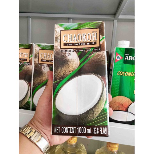 Nước Cốt Dừa Thái Lan Chaokoh Hộp 1Lit - Coconut Milk Loại Ngon Nhất 1L Chaokoh