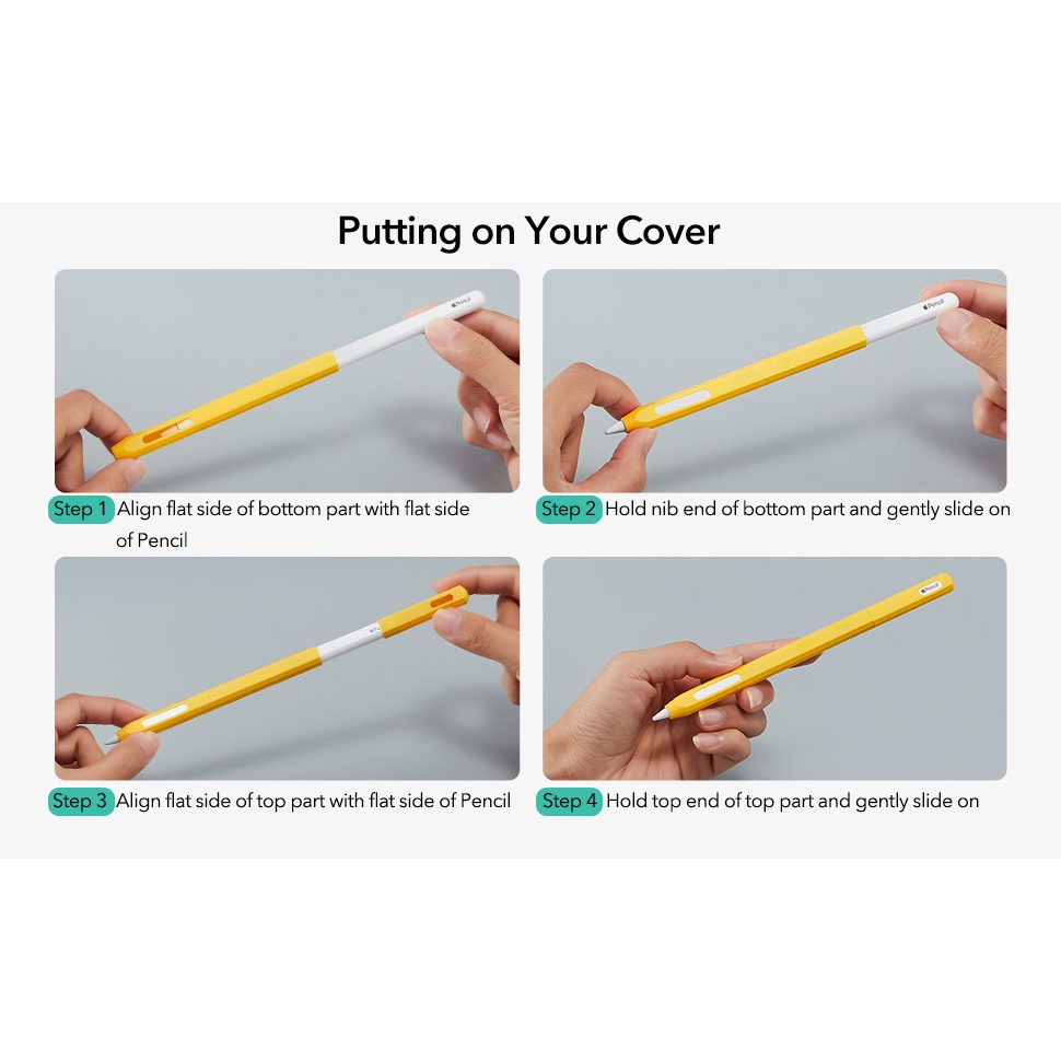 Bao Case Vỏ ESR Pencil Cover Silicone Siêu Mỏng Bảo Vệ cho Apple Pencil 2 - Hàng Chính Hãng.
