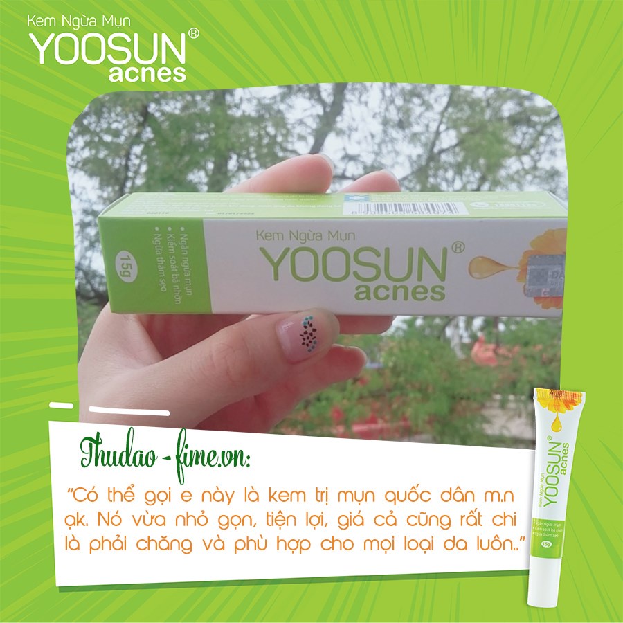 Combo 4 tuýp kem ngăn ngừa mụn, kiểm soát bã nhờn, ngừa thâm sẹo YOOSUN Acnes 15gr/tuýp tặng 1 gói tăm bông chấm mụn