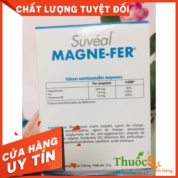 [GIÁ GỐC] Suveal Magne Fer bổ sung Magie, Vitamin B6 và Sắt cho bà bầu hộp 30 viên