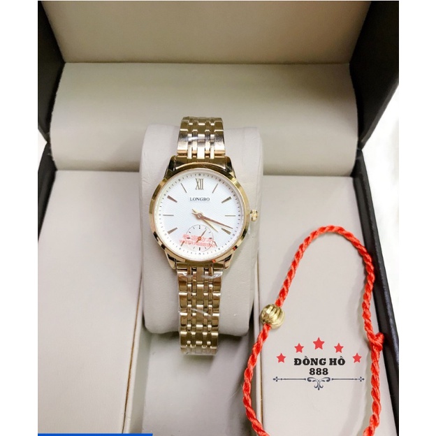Đồng Hồ Nữ Nam LONGBO 1208 chống xước, chống nước + Tặng 1 vòng tỳ hưu phong thủy 99k